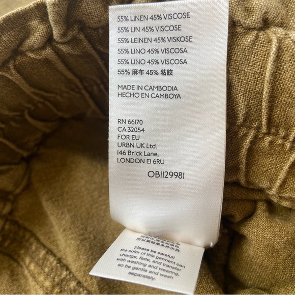 Anthropologie Rhys Utility Linen Blend Pull On Joggers Pants in Moss size small - Picture 4 of 11